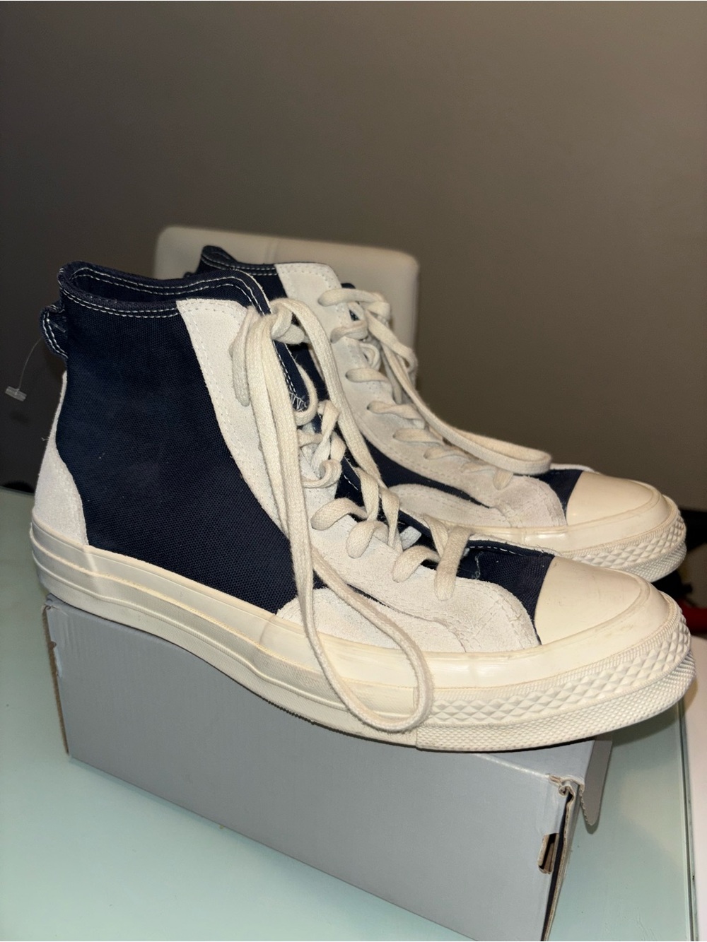 Converse Navy Blue & White High Top Sneakers | Classic Chuck 70’s High Top